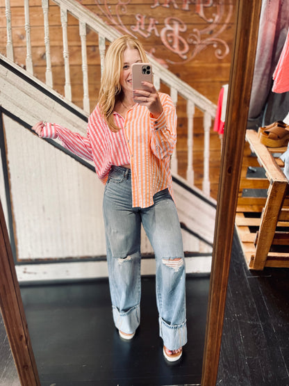 Just Peachy Button Down