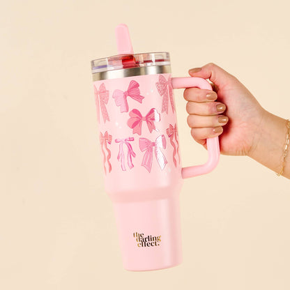 40oz Tumbler-Blushing Bows