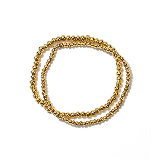 Waterproof Gold Double Beaded Bracelets