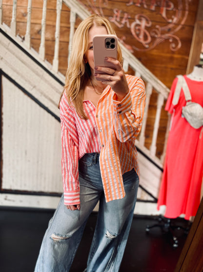 Just Peachy Button Down