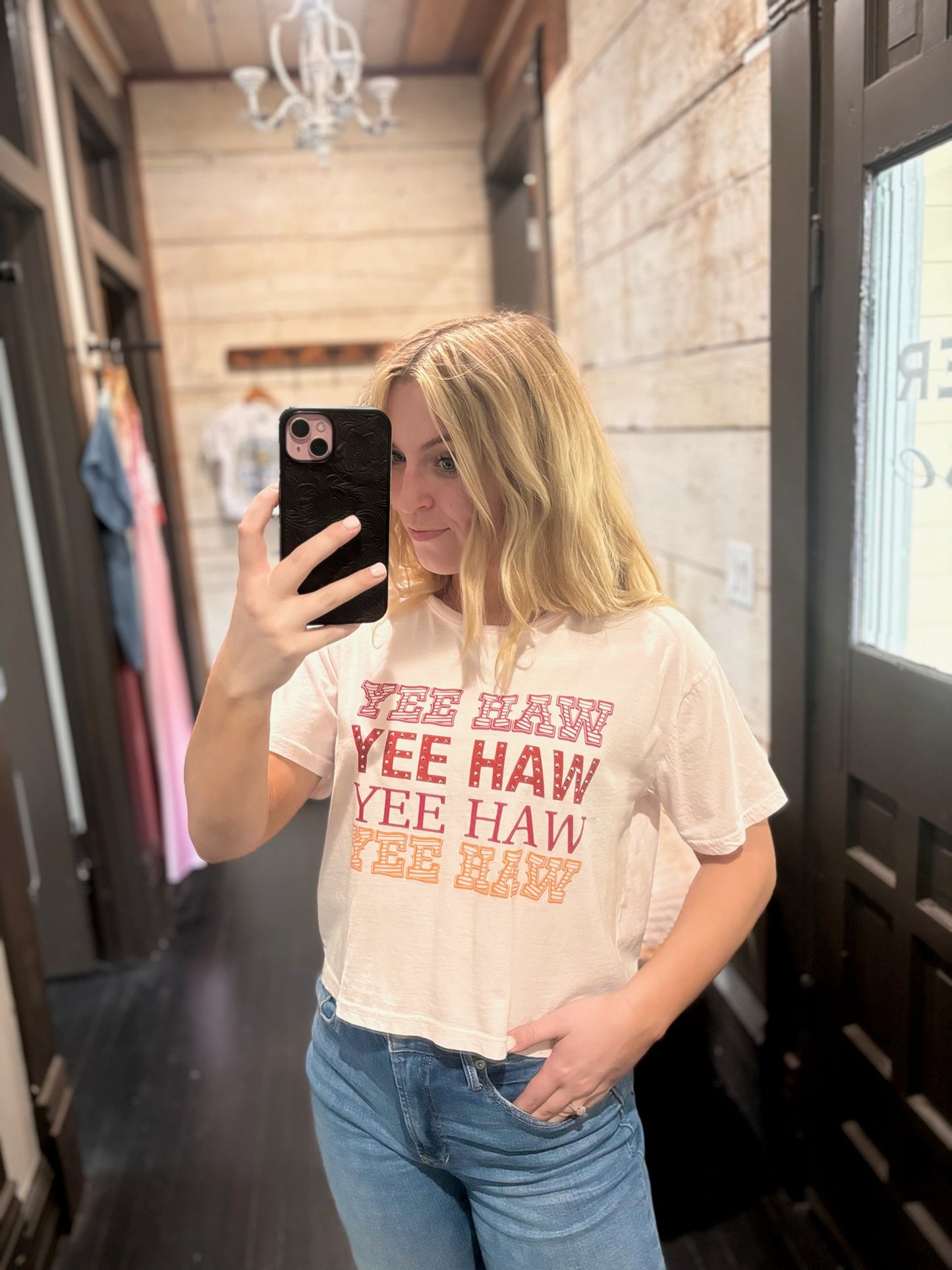 Yeehaw Wide Crop Tee