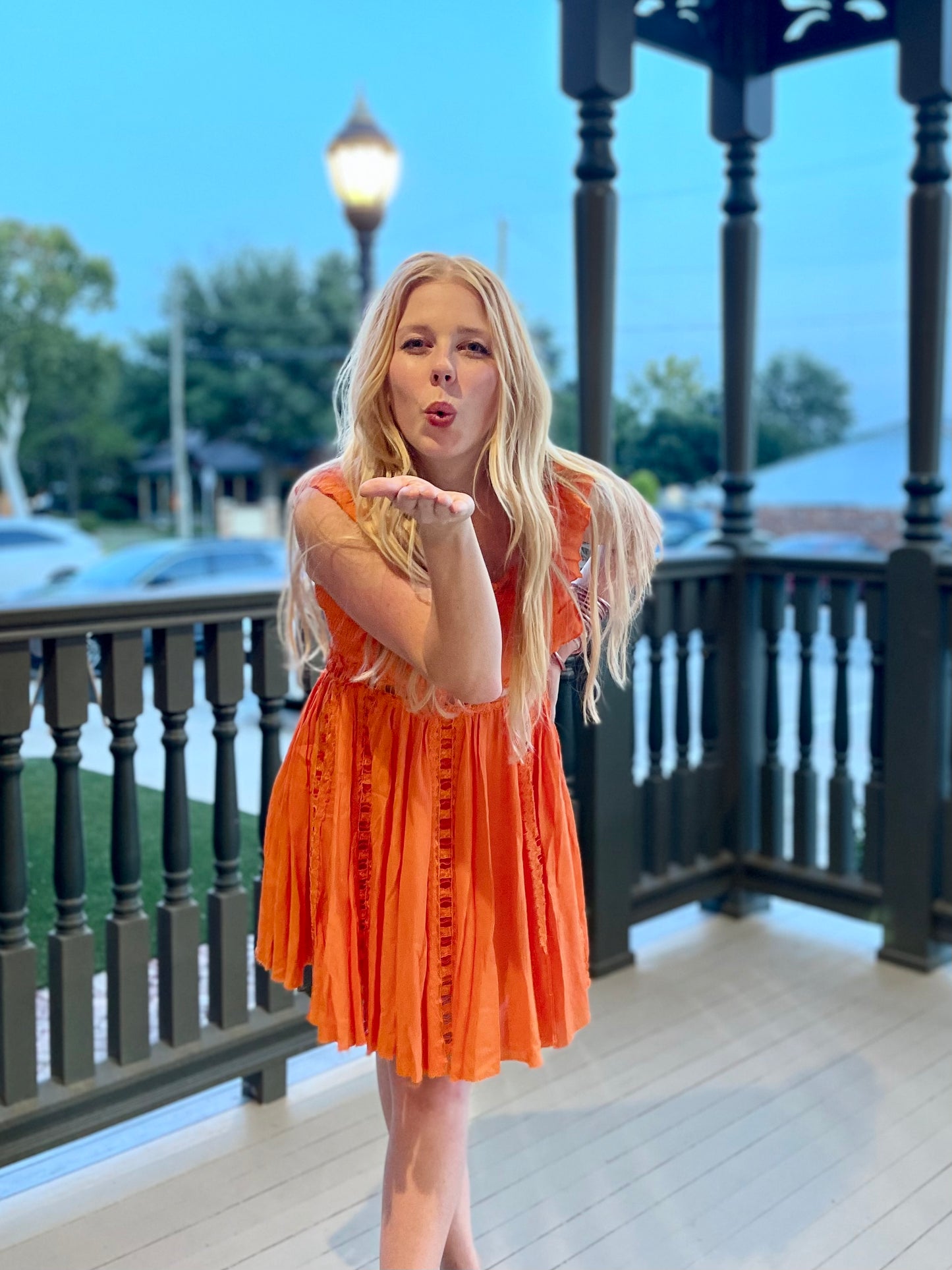 Adam’s Lace Mini Dress - Orange