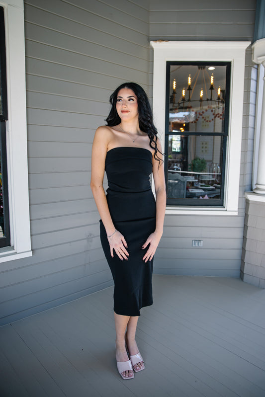 Holiday Date Night Strapless Dress