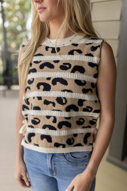 Leopard Side Tie Top