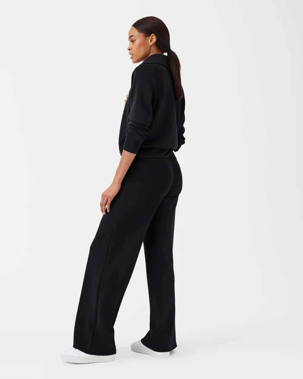 SPANX AirEssentials Wide Leg Pant in Very Black