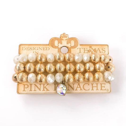 Crystal & Round Bead Bracelet