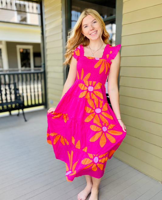 Maui Ruffle Midi Dress