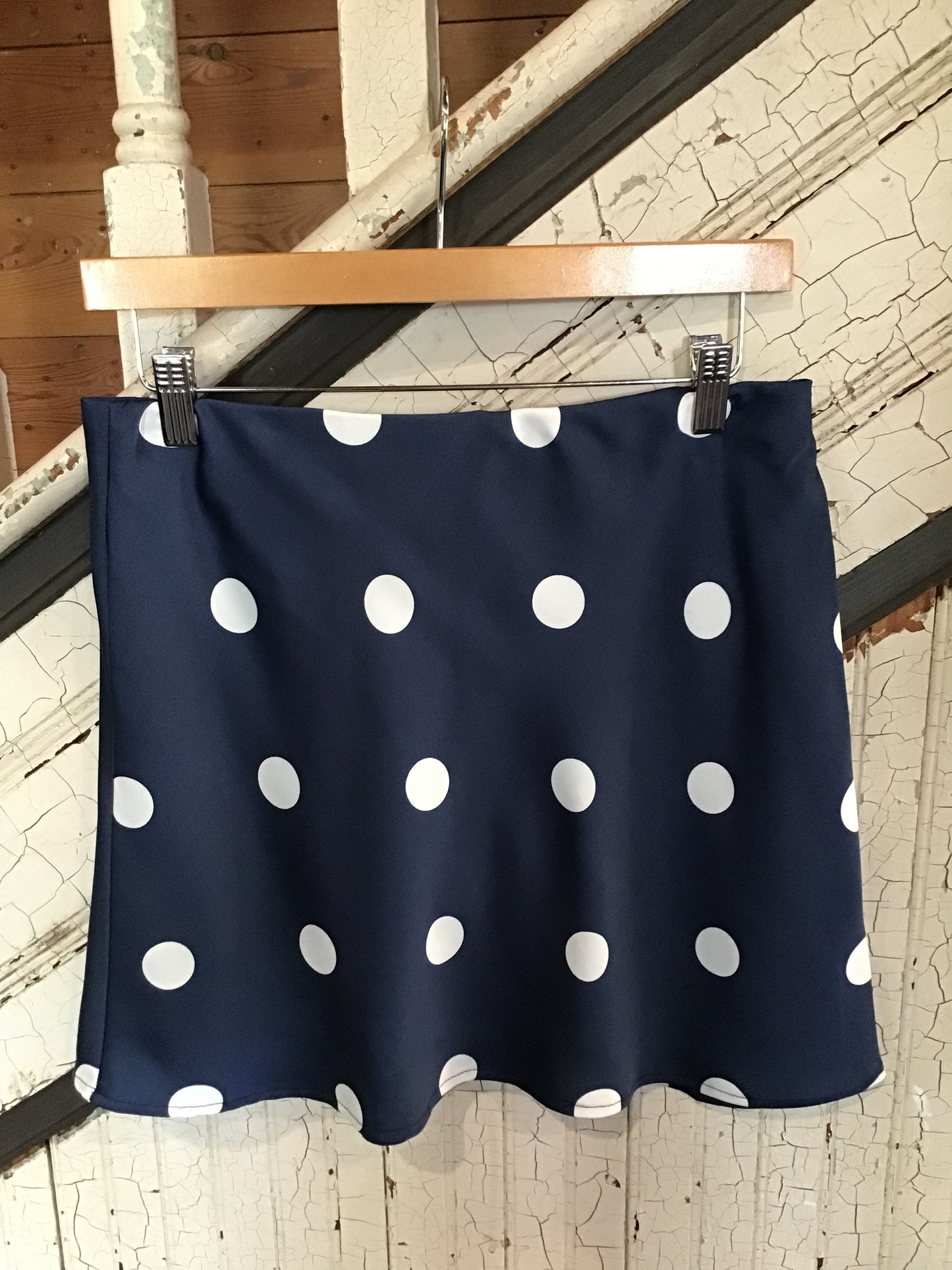 Navy Dottie Mini Skirt