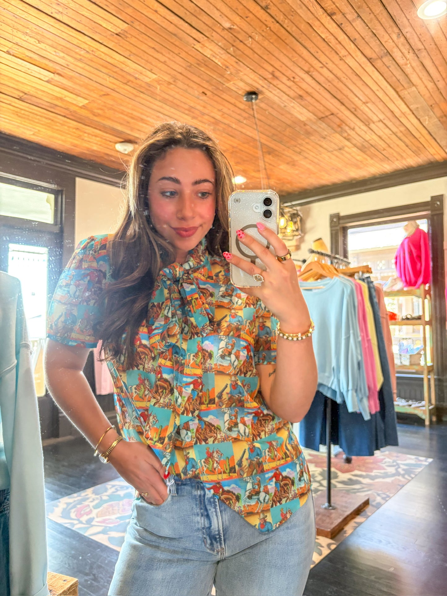 Howdy Hanny Yeehaw Tie Top