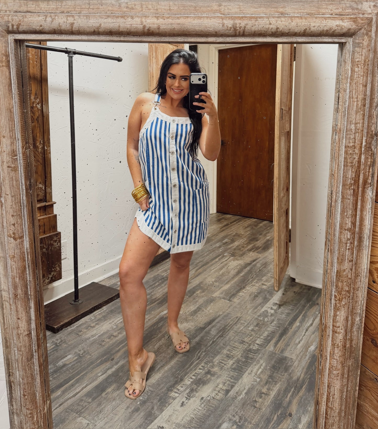 Seaside Stripe Overall Dress