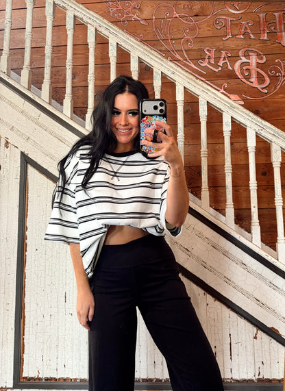 American Striped Oversized Tee
