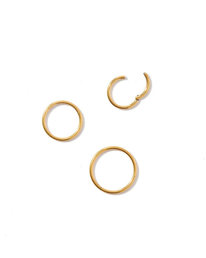 Huggie Infinity Hoop Earrings - Ava Gold 10mm