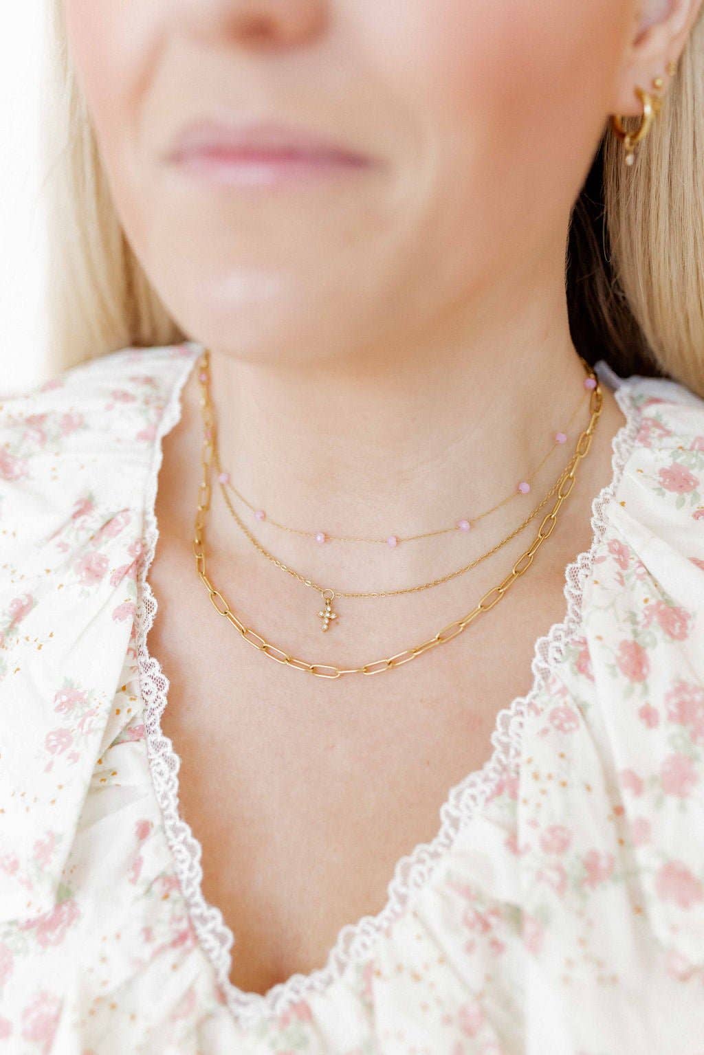Necklace - Carly Cross Gold