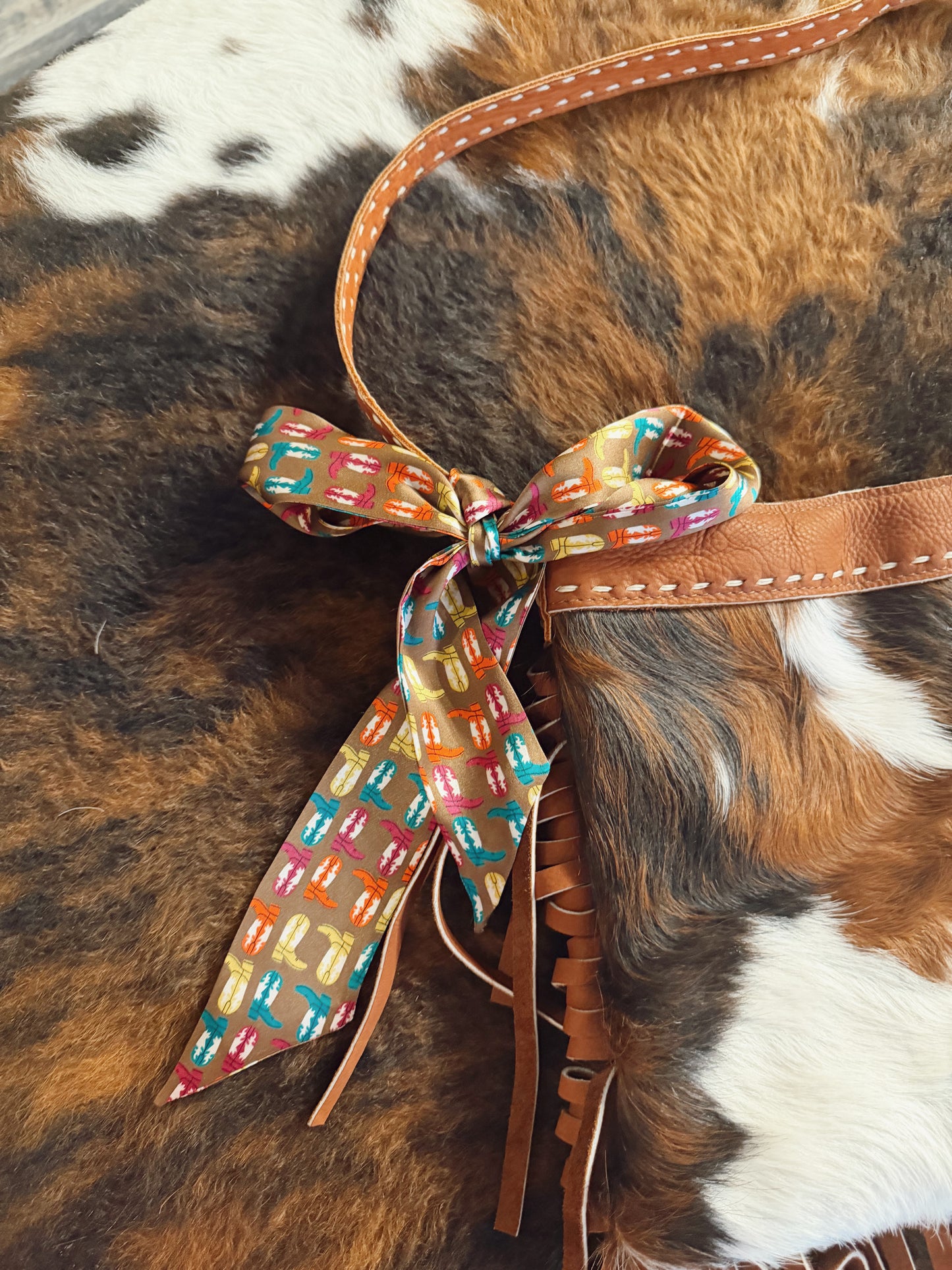 Brown Silk Twilly Scarf