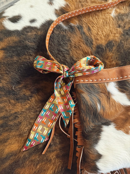Brown Silk Twilly Scarf