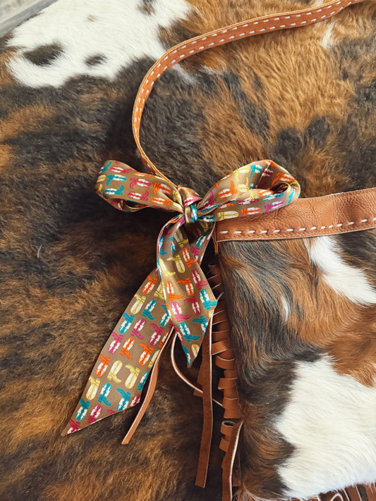 Brown Silk Twilly Scarf