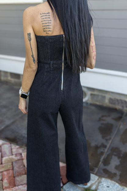 Merida Strapless Denim Jumpsuit