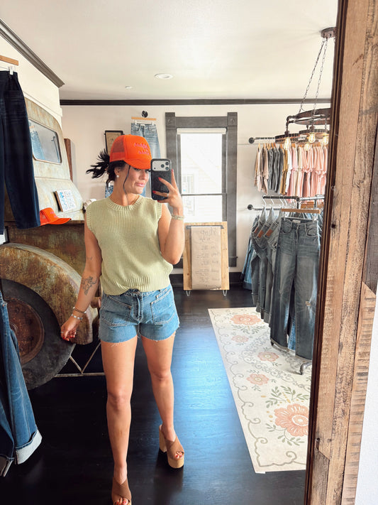 Tied Open Back Sweater Tank