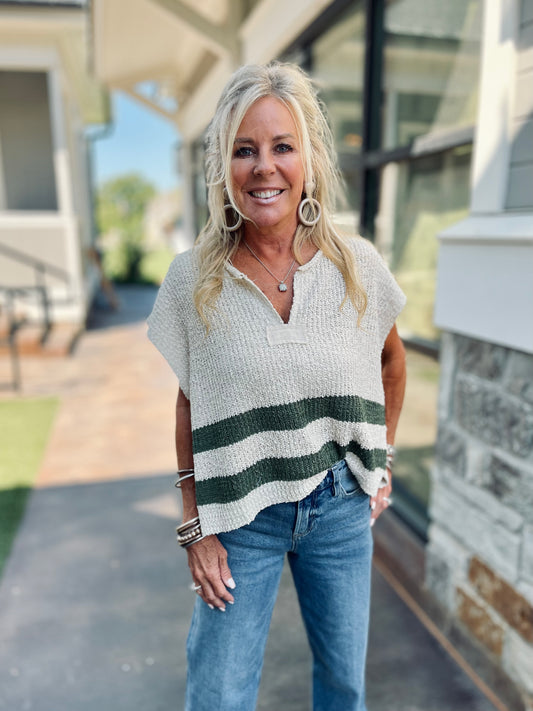 Olive Sleeveless Sweater