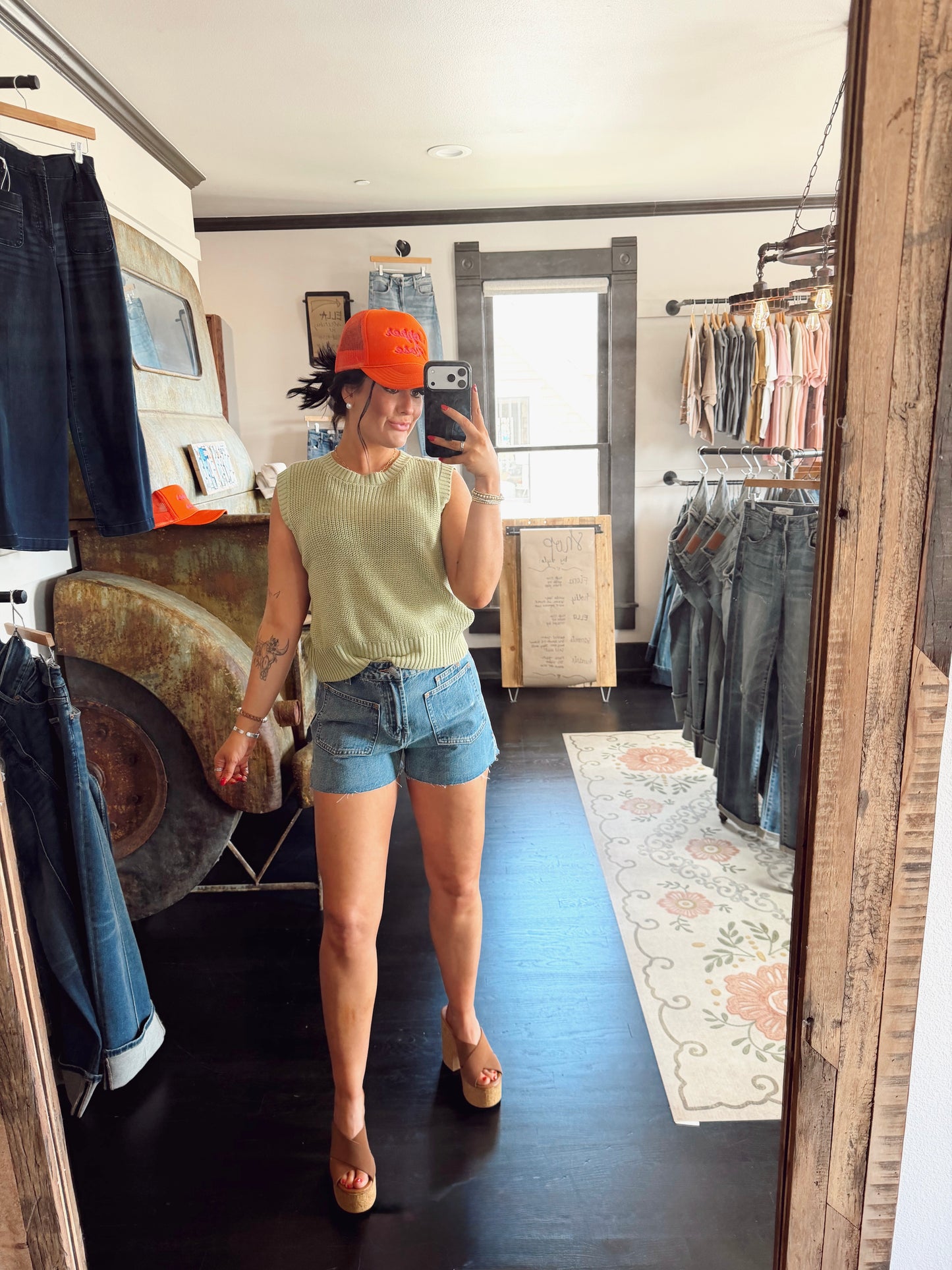 Tied Open Back Sweater Tank