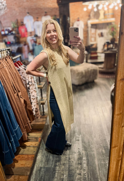 Side Split Sweater in Honey