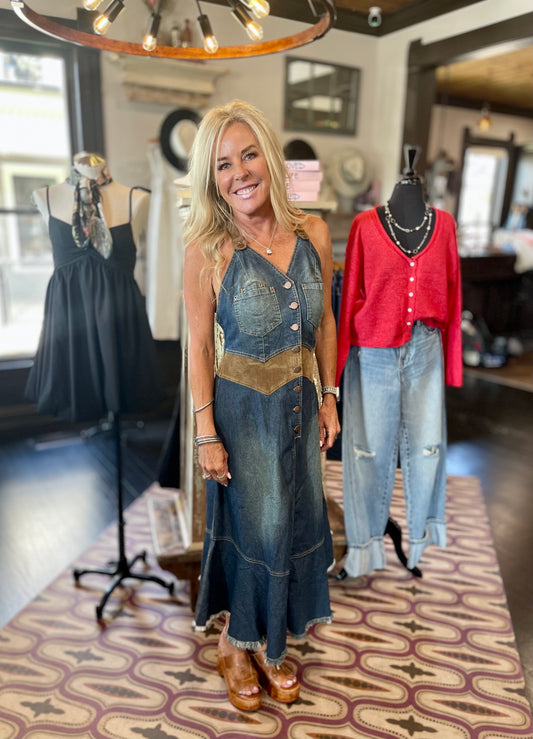 Dolly Denim Halter Dress