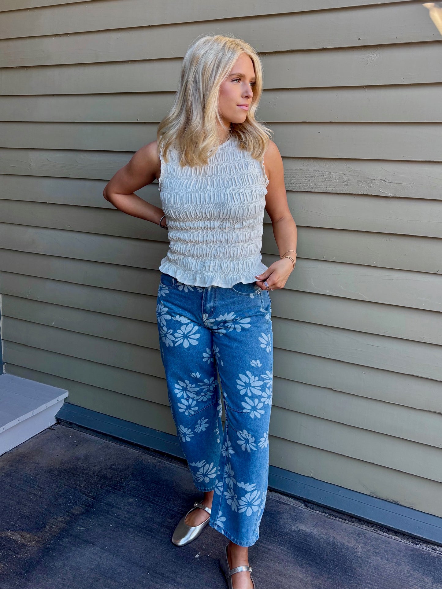 Floral Denim Jeans