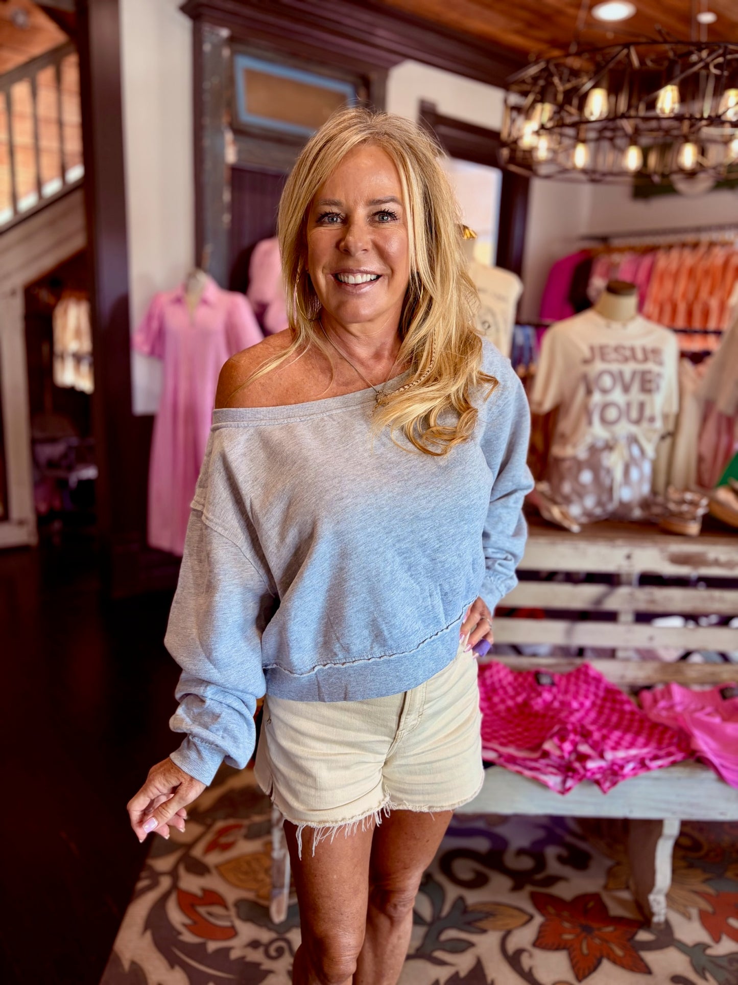 Off Shoulder Sweatshirt