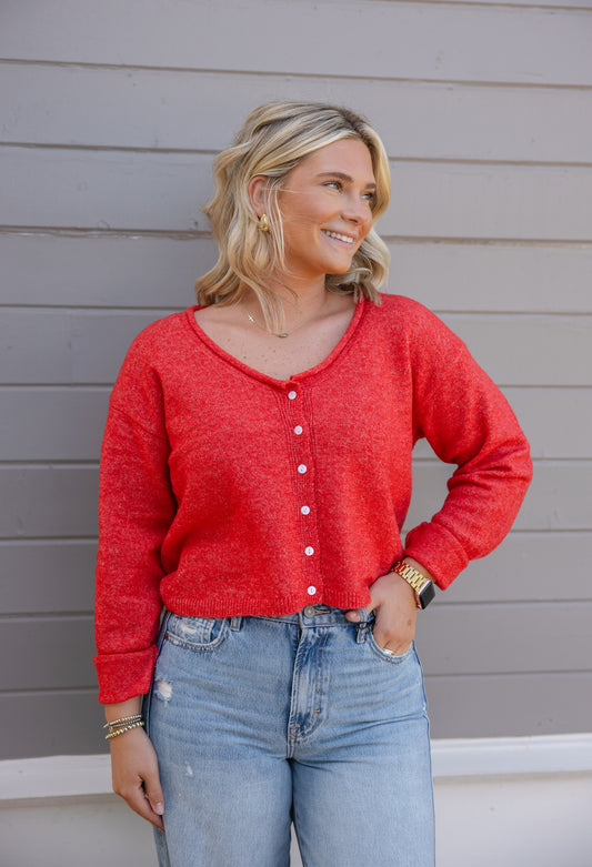 Basic Red Cardi