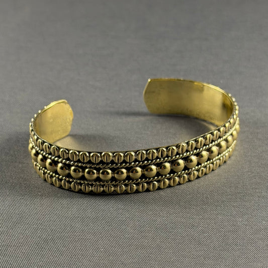Triple Ball Brass Bracelet