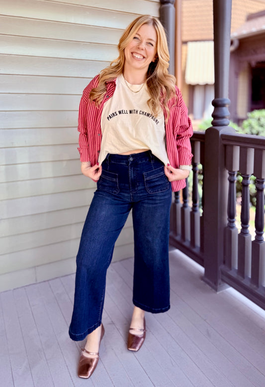 Dark Knight Wide Leg Jean