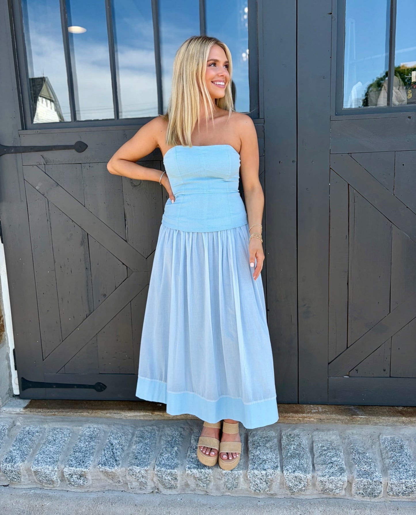 Baby Blue Midi Dress – Copper Rose Boutique Baby Blue Midi Dress – Copper Rose Boutique