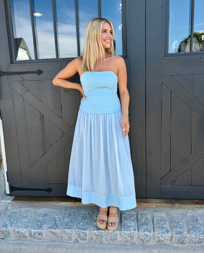 Baby Blue Midi Dress