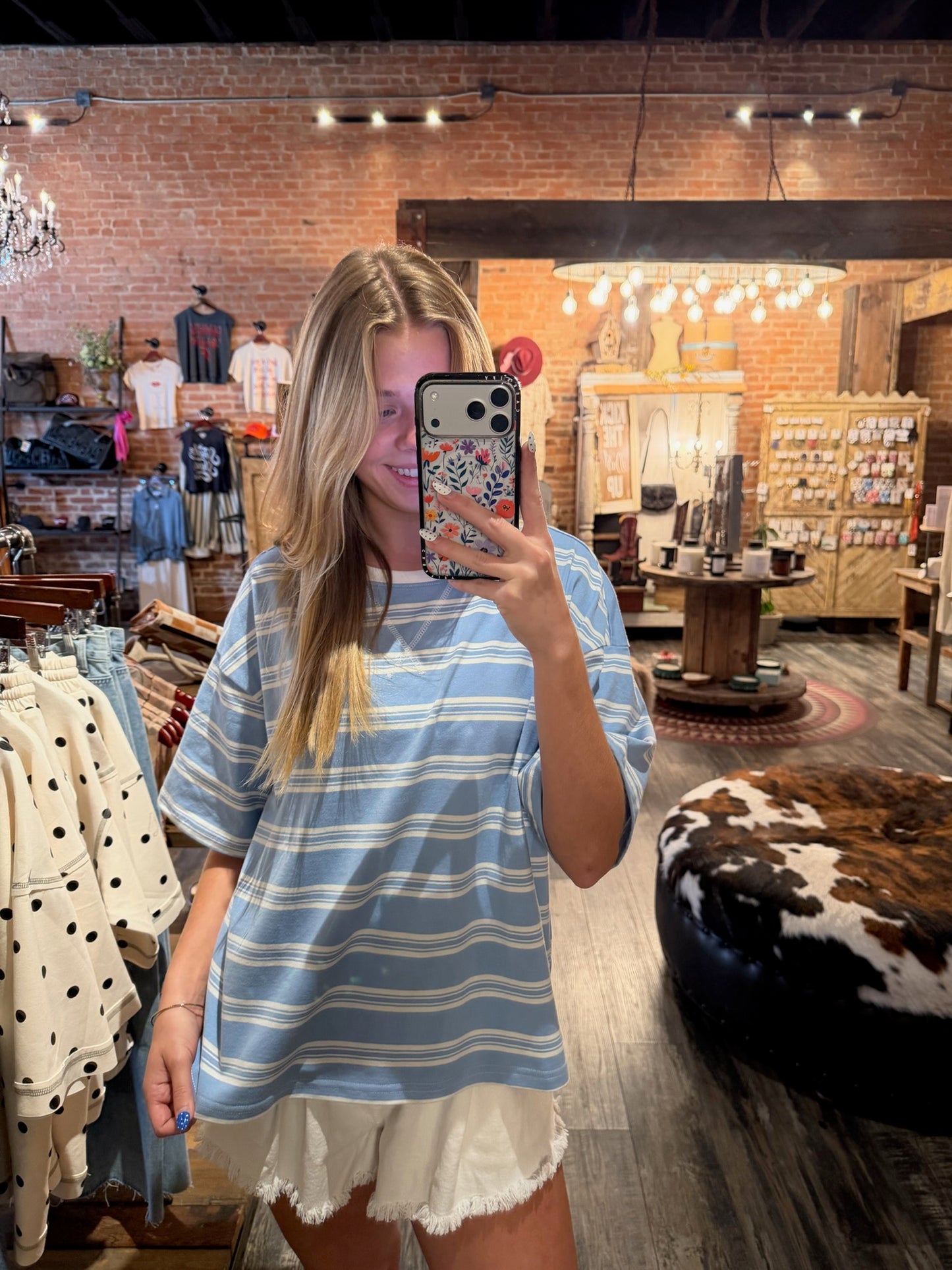 American Striped Oversized Tee