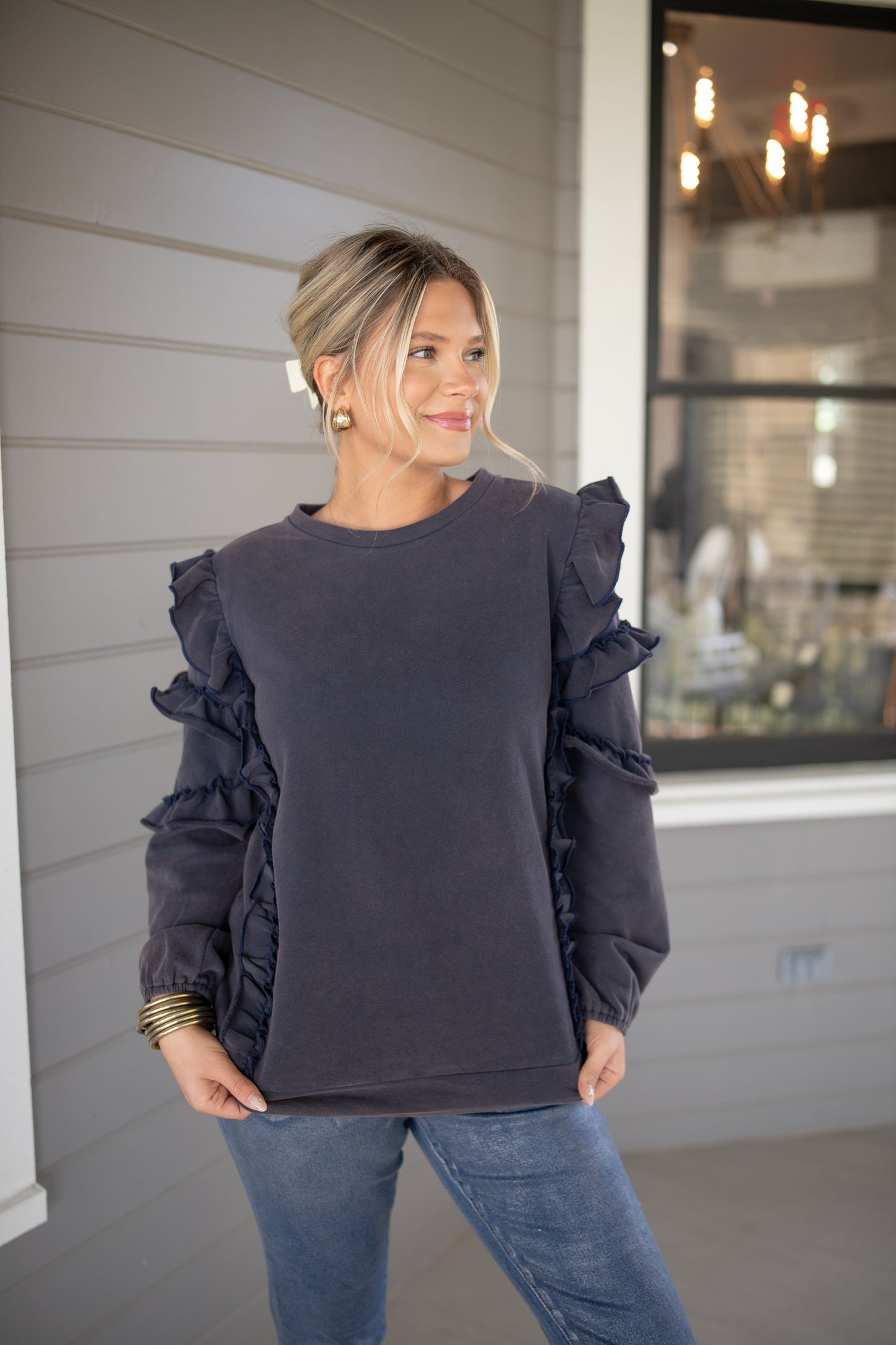 Eloise Ruffle Sweatshirt