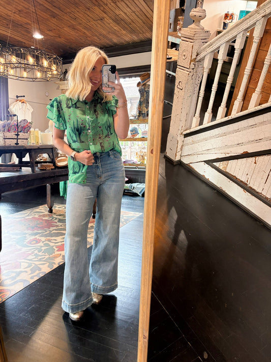 Desert Blossom Flutter Top