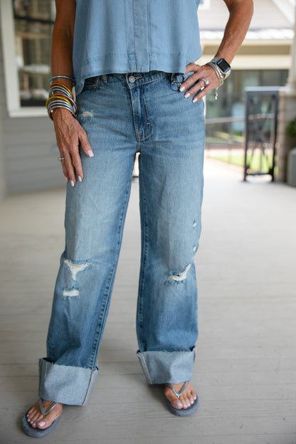 Crossover Distressed Dad Jean