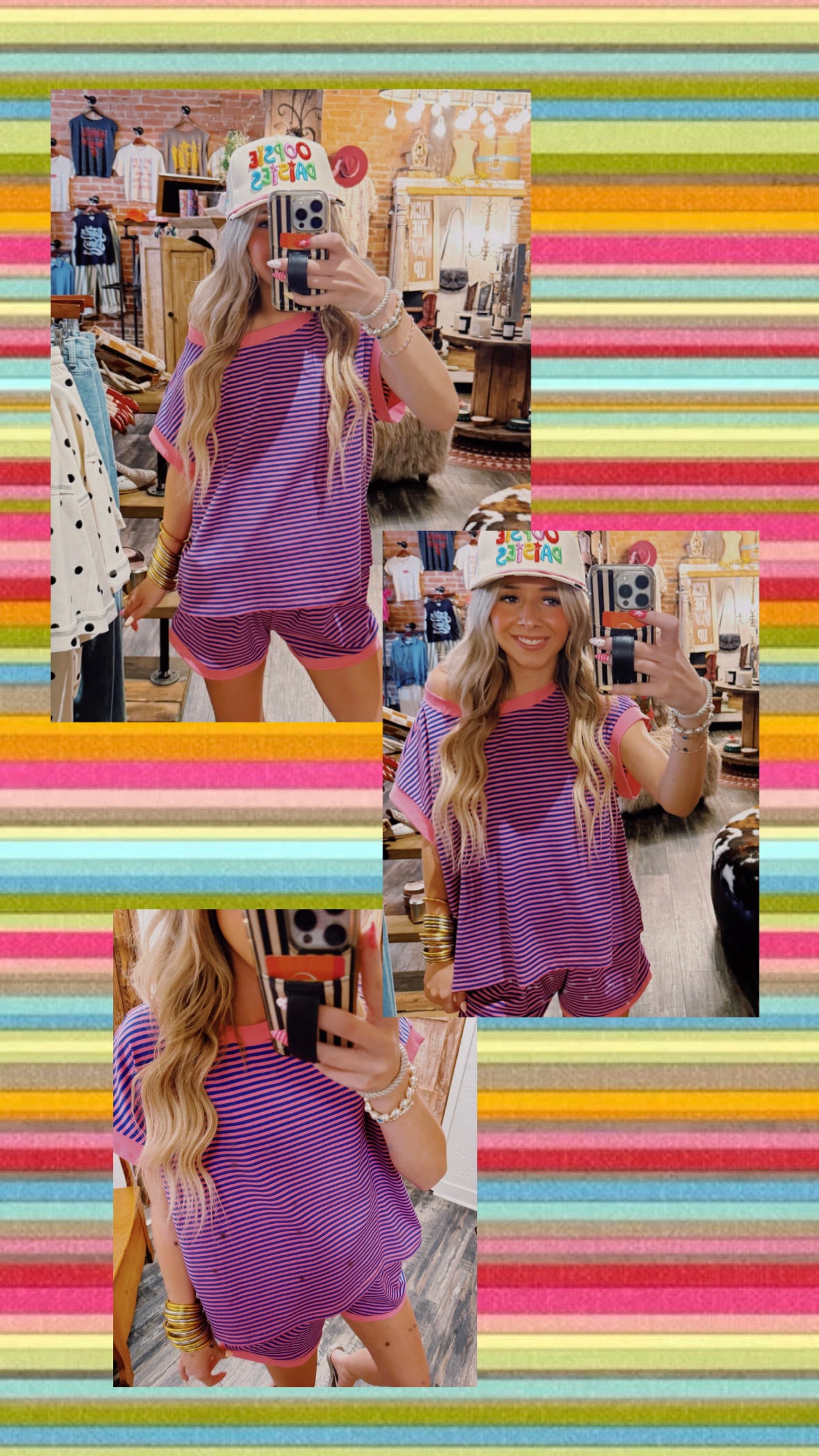 Bubblegum Stripe Lounge Set