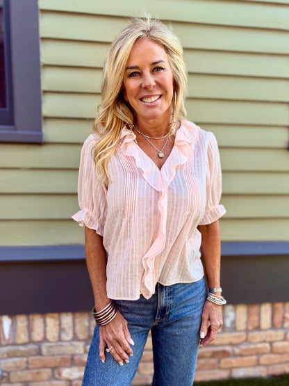 Ruffled Pink Top