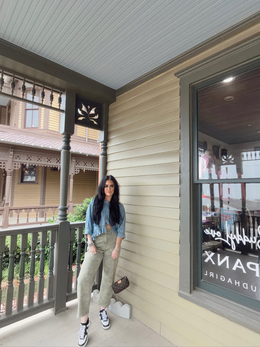 Softest Denim Flutter Top