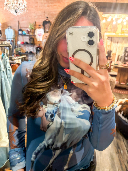 Wilder Horses Mesh Top