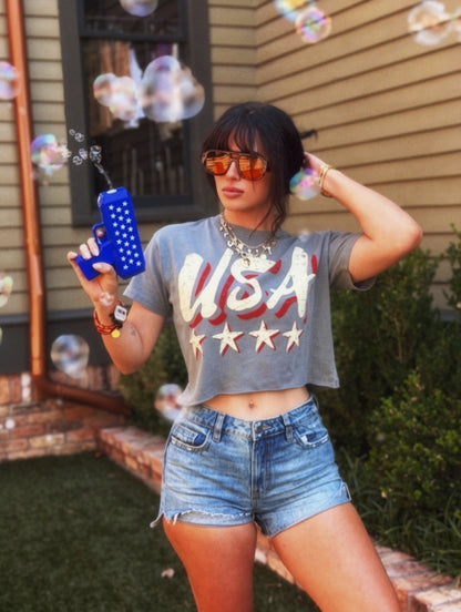 Crop USA Stars Tee