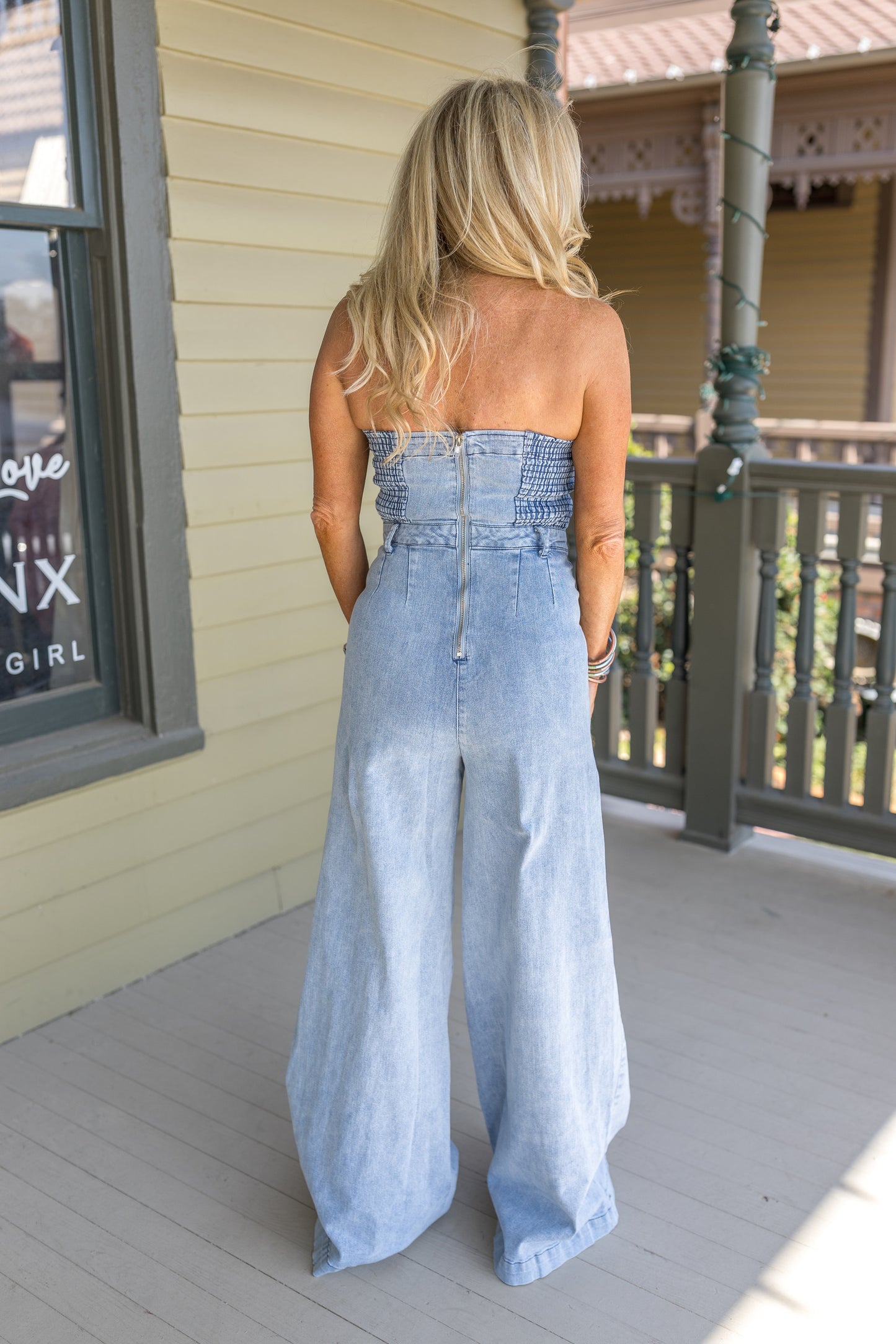 Merida Strapless Denim Jumpsuit