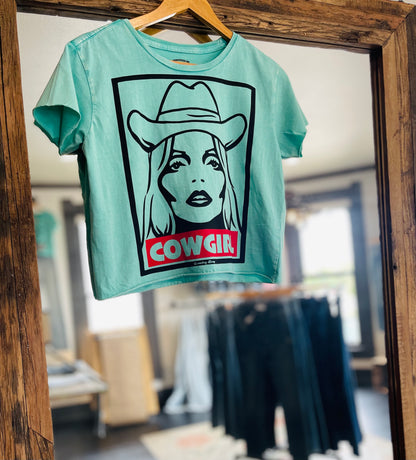 Neon Cowgirl Crop Tee