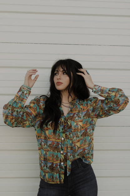 Howdy Hanny Yeehaw Tie Top