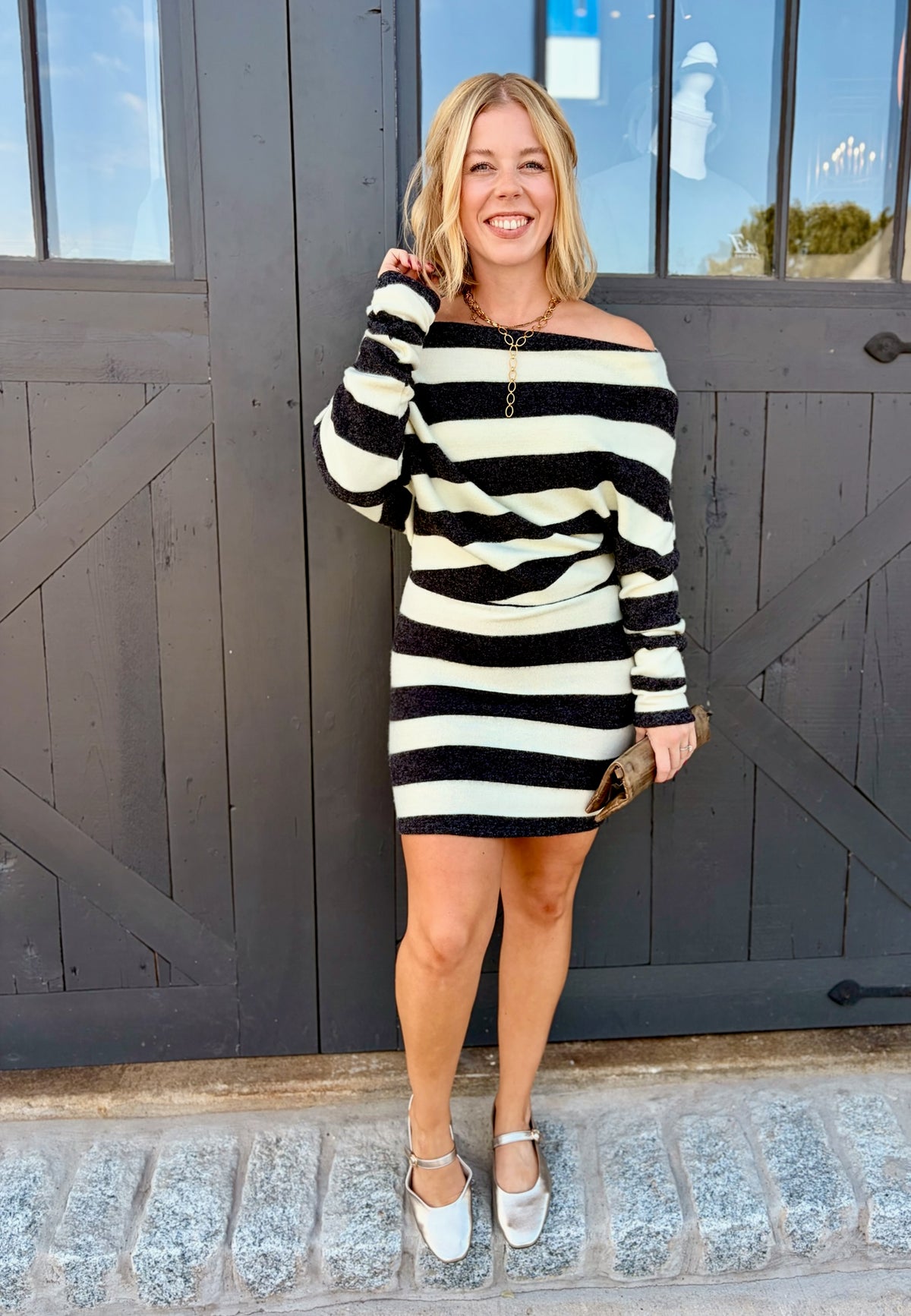 Always Never The Same Stripe Sweater Dress