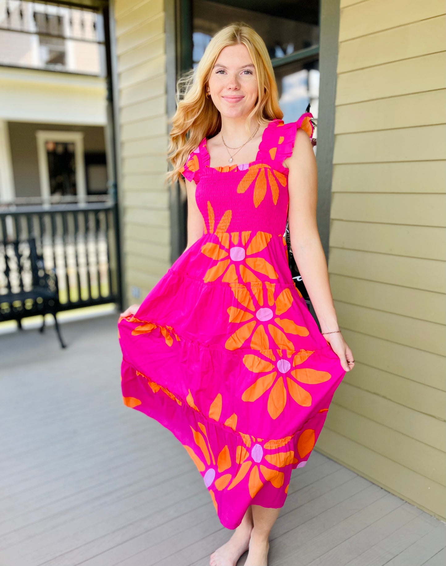 Maui Ruffle Midi Dress