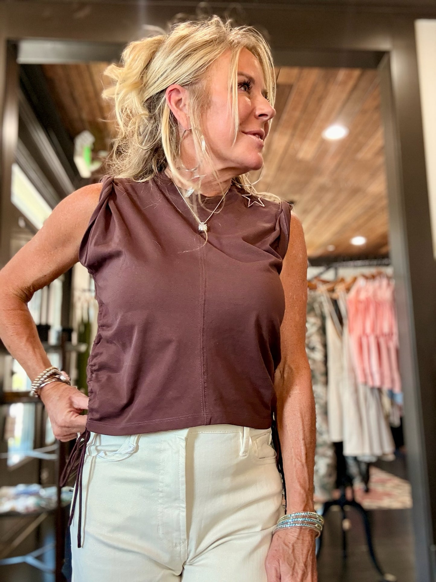 The Luna Top in Mocha