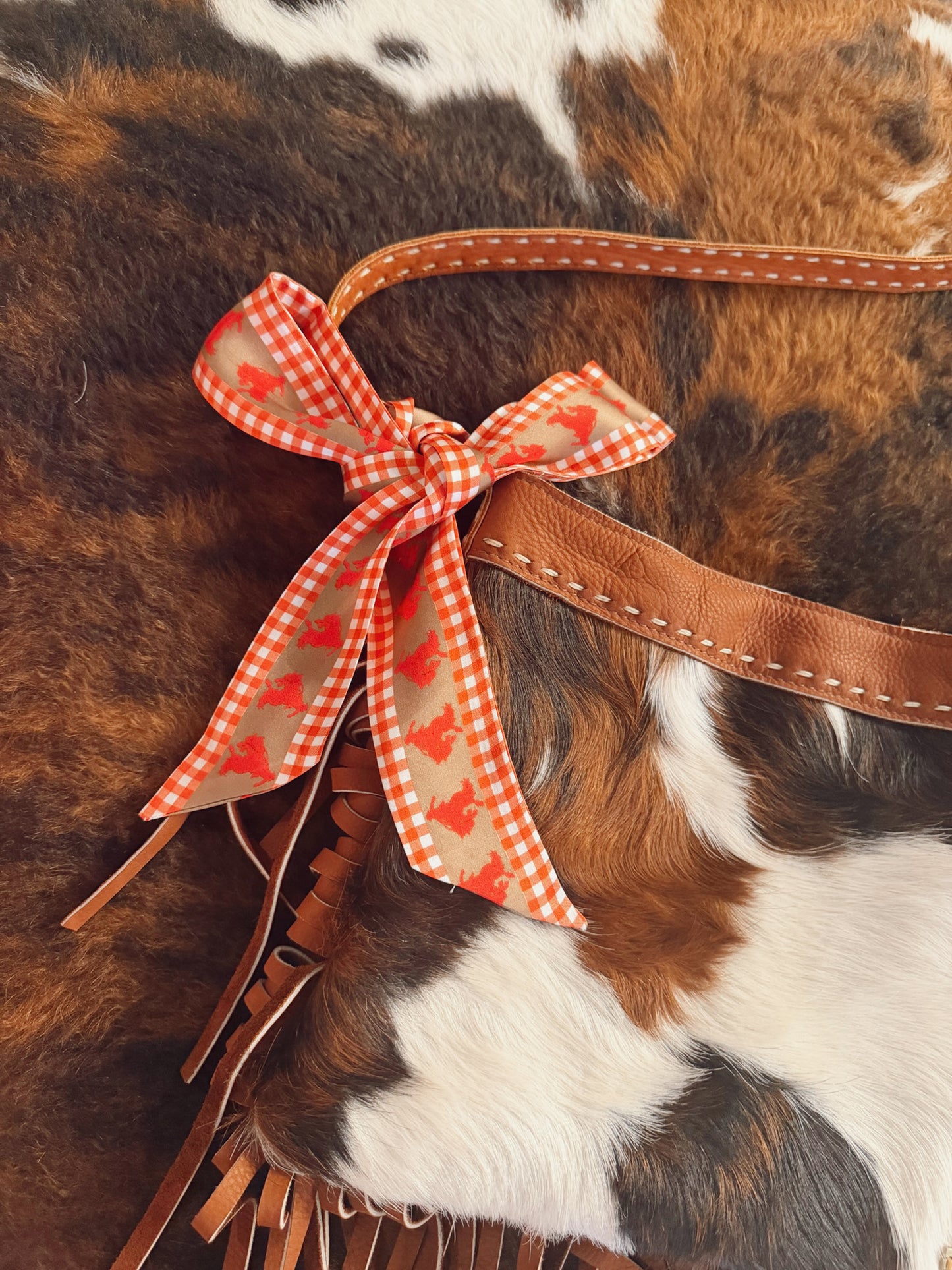 Tan Silk Twilly Scarf