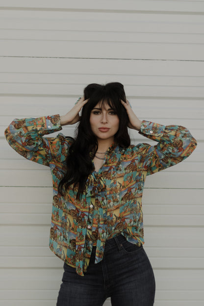 Howdy Hanny Yeehaw Tie Top